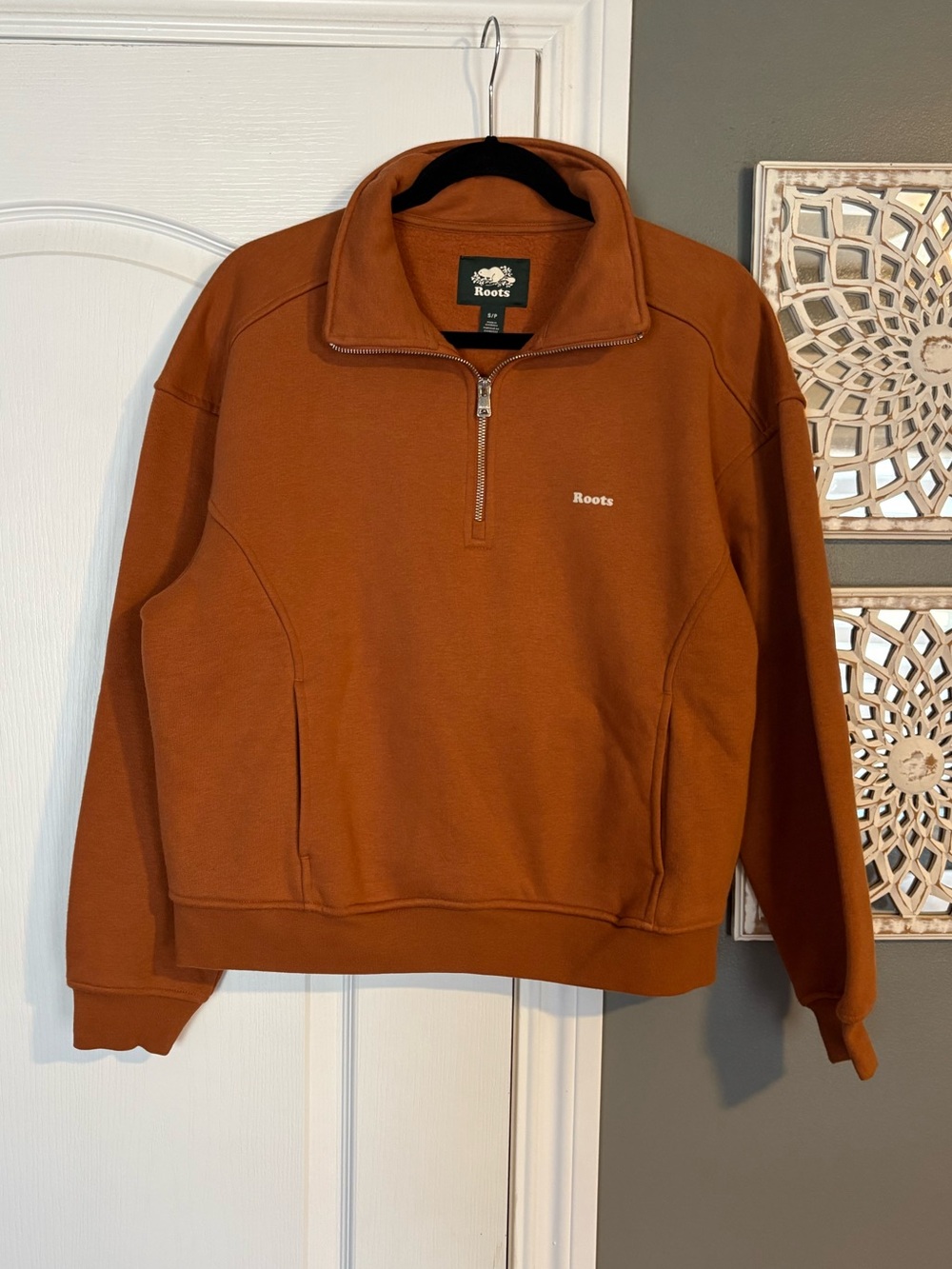 Roots Half-Zip Sweatshirt in Rust